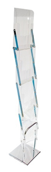 ABS brochure holder with square base