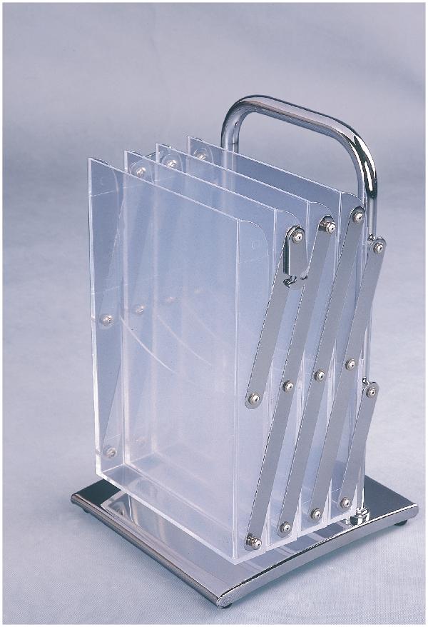 ABS brochure holder with square base