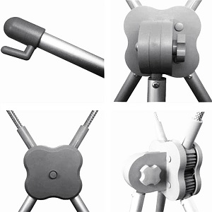 Lockable X banner stand