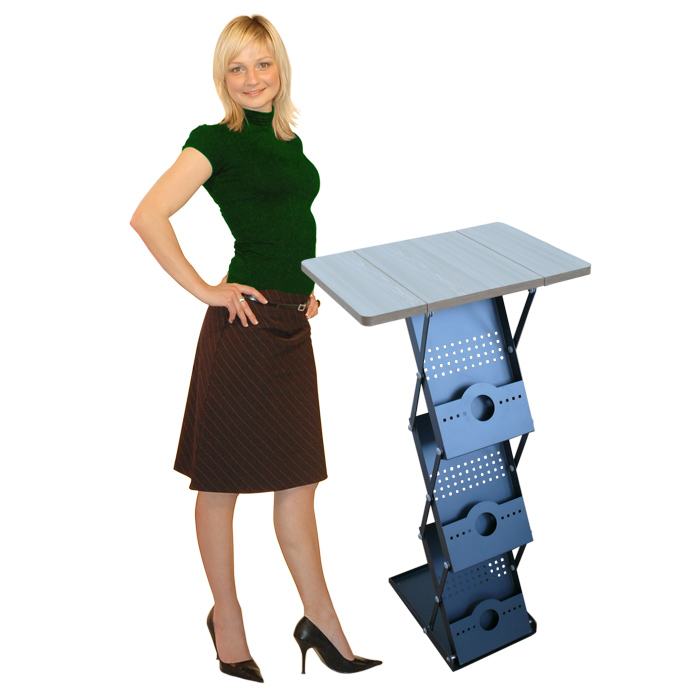 Iron brochure holder with table top
