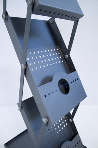 Iron brochure holder with table top