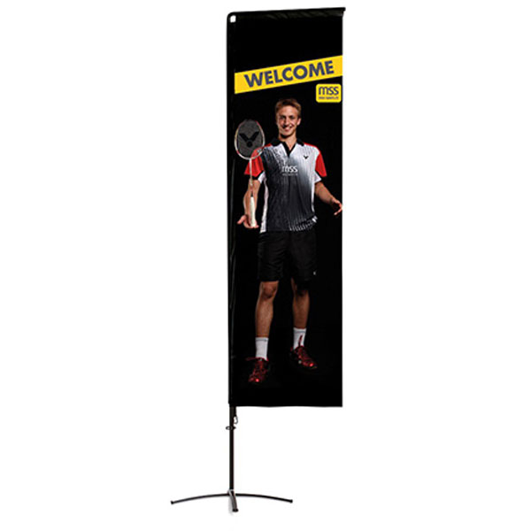Rectangular flying banner stand