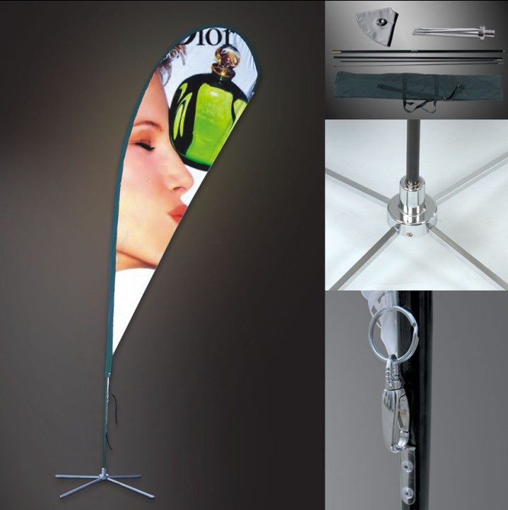 Teardrop flying banner stand
