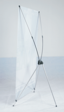 Lockable X banner stand